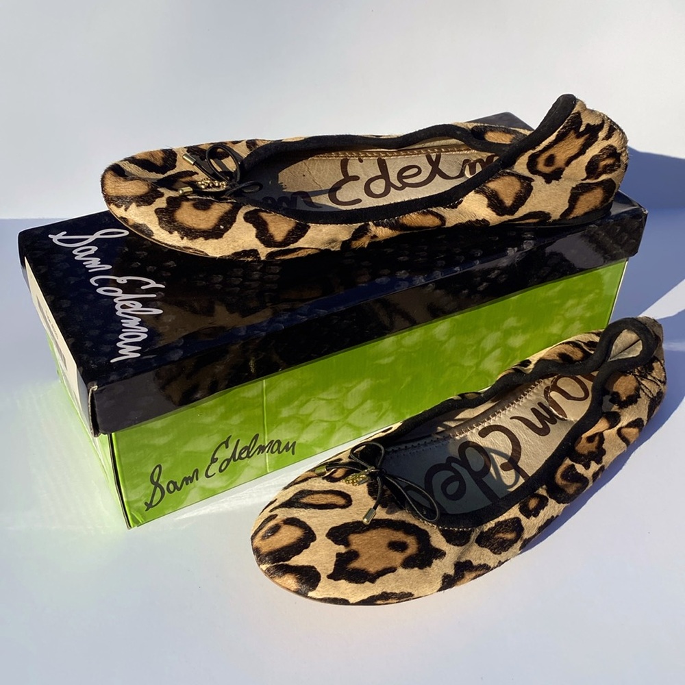 Sam Edelman Felicia Leopard Hair Flats Size 10
